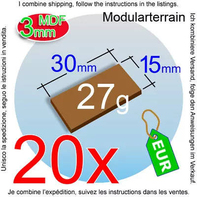 LASERCUTNPLAY.COM 20x 3mm MDF Base 15x30mm 30x15mm 15mm 30mm Cavalry Bike War Hammer 40k Laser Cut