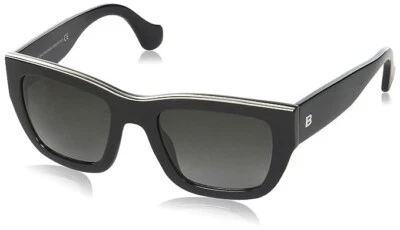 Balenciaga BA59 01B黑色方形灰色非极化52-21-140女式太阳镜 — 第 1/3 张图片