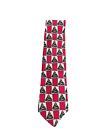 FN Mens Classic Holiday Red/Green/White Christmas Trees  ~100% Silk Necktie