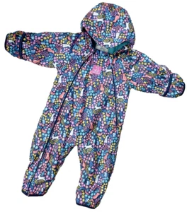 JOJO MAMAN BEBE Pramsuit 9-12M 🦊 SPLASH Fleece Lined All In One SNOWSUIT Puddle - Picture 1 of 11