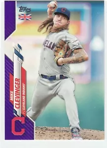 2020 Topps UK Edition Purple #92 Mike Clevinger 46/50 Cleveland Indians - Picture 1 of 2