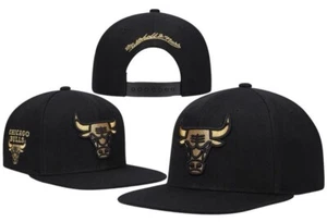 Chicago Bulls Hat Snapback Adjustable Fit Cap Black Gold Logo, Limited edition - Picture 1 of 3