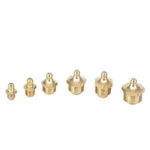 Metric BSP NPT Male Thread Brass Hex Grease Zerk Nipple Fittings For Grease Gun - Picture 1 of 119