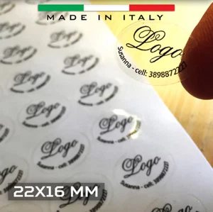 120 ETICHETTE ADESIVE PERSONALIZZATE BOLLINI CHIUDI PACCO TRASPARENTI 22X16 MM - Foto 1 di 3