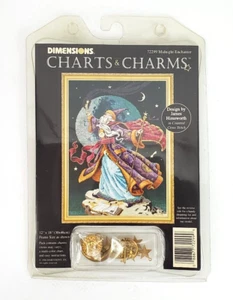 Dimensions Charts & Charms #72299 MIDNIGHT ENCHANTER WIZARD Vintage 1996 CHART CHARM - Bild 1 von 12