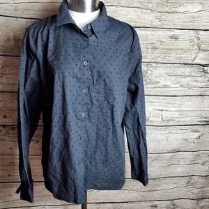 Banana Republic Black Long Sleeve Button Down Shirt Size Large - Picture 1 of 10