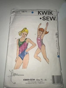 c. 1989 Kwik Sew 1871 Girls Swimsuit/Leotards ,8-14, UNUSED - Picture 1 of 5