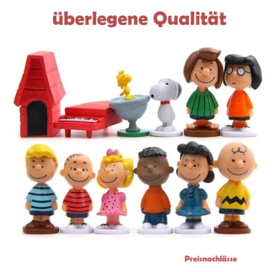 12 Stk Snoopy Die Peanuts Figuren-Sammlung Charlie Brown Linus Comic Serie Doll - Bild 1 von 4