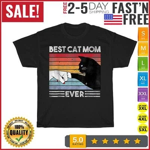 Best Cat Mom Ever Funny Vintage Cat Mom Mother's Day 2022 T Shirt Men Women New - Picture 1 of 9