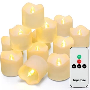 Remote Controlled Led Tea Lights,Flameless Candles with Timer,CR2450 Battery ... - Picture 1 of 9