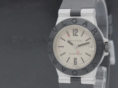 [CASI COMO NUEVO con CAJA] BVLGARI Reloj Aluminio AL32A Fecha Cuarzo Para Hombre De JAPANY794 - Imagen 1 de 4