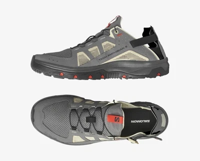Salomon Techamphibian 5 Gris Negro Imán Monumento Senderismo Zapatos Para Hombre Talla 12” Foto 1 de 4
