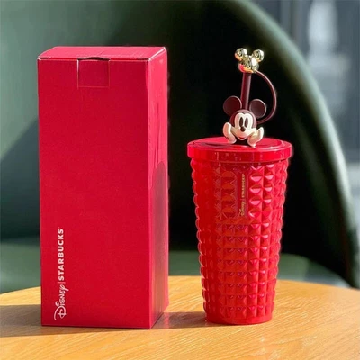 New 2025 China Starbucks X Disney Mickey Mouse Topper Red 19oz SS Straw Tumbler - Image 1 of 4