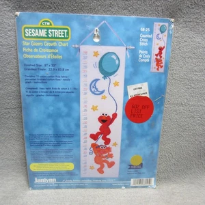 Vintage Janlynn Sesame Street ELMO Growth Chart Cross Stitch Kit - Picture 1 of 7