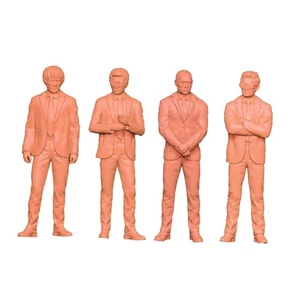 4x Miniature Man in Uniform Model for Train Station Layout Micro Landscape - Picture 1 of 13