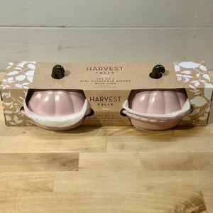 Juego de 2 Mini Cazuela Harvest Falls Rosa Calabaza Otoño Regalo Fecha Noche Nuevo - Imagen 1 de 5