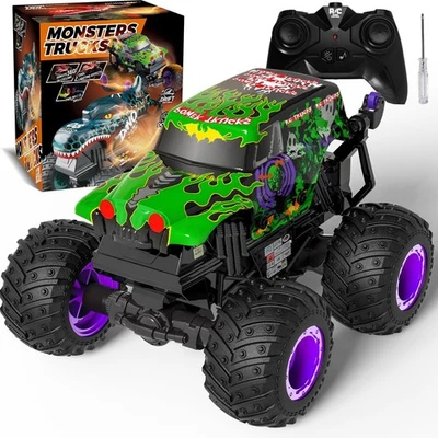 Monster Trucks RC Truck Toys 360Deg Spin & Drift Light & Sound 1:20 Scale RC Car - Image 1 of 4