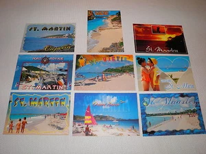 Lot of 9 Nice " Saint Martin, Sint Maarten, Antilles " Postcards -- All Sleeved - Picture 1 of 11