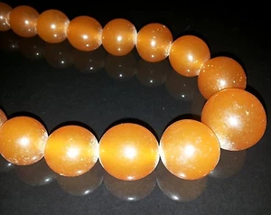 Vintage Russian Baltic Honey Pressed Amber Bernstein Beads Necklace - Picture 1 of 5
