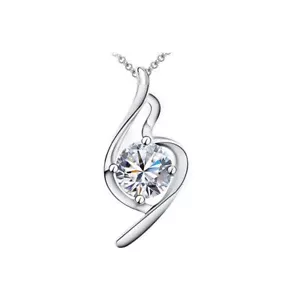 Hermoso Collar de Plata Piedras de Cristal Transparente Llave de Novia Diseño Envío del Reino Unido - Imagen 1 de 2