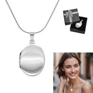 1 Medaillon Amulett 925 Silber Halskette Bildermedaillon Kette Foto Anhänger - Bild 1 von 2