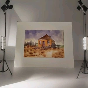 Casita con puerta roja Cerillos de Albert Noyer acuarela - Imagen 1 de 14