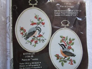 Charmin Nuthatch Pair of Designs Embroidery Kit--(Pair of Small Framed Pictures) - Picture 1 of 2