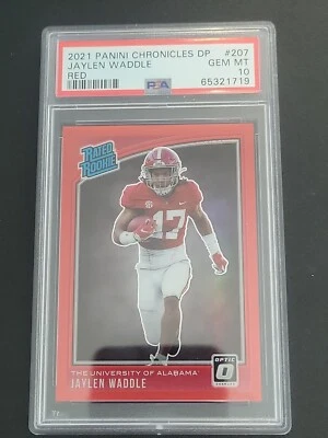 2021 Chronicles Optic Jaylen Waddle Red Rated Rookie Holo #207 /149 PSA 10 RARE - Image 1 of 2