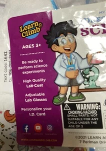 Learn & Climb Dress Like a Real Scientist Kids 3+ Lab Coat Safety Glasses I.D. - Picture 1 of 6
