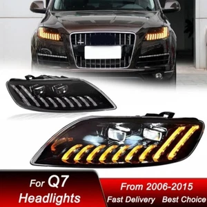 For Audi Q7 2006-2015 Upgrade Dynamic Turn Signal Lamp LED Headlights Assembly - Picture 1 of 10
