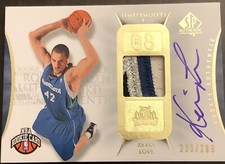 2008-09 UpperDeck SP Authentic 4CLR Kevin Love RC RPA /299 Rookie Auto/Autograph