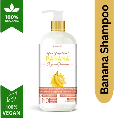 Banana Organic Hair Shampoo Repairs Damage Nourishment Improves Hair Elasticity - Image 1 of 4