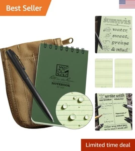 Rugged Top-Spiral Weatherproof Notebook Kit with CORDURA Cover - Green Pen - Picture 1 of 11