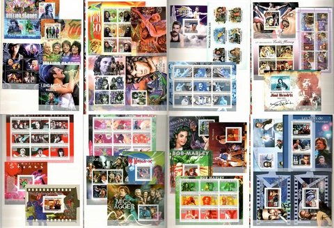 Music stars [1] Rolling Stones Queen Collection 60 s/s MNH Mi. CV 726€ #CNA40/41 Cover