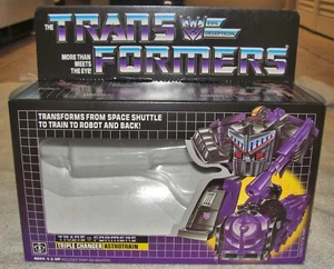 TRANSFORMERS G1 ASTROTRAIN BOX, INSERT, BUBBLE, & MANUAL NEW! DECEPTICON ROBOT - Picture 1 of 4