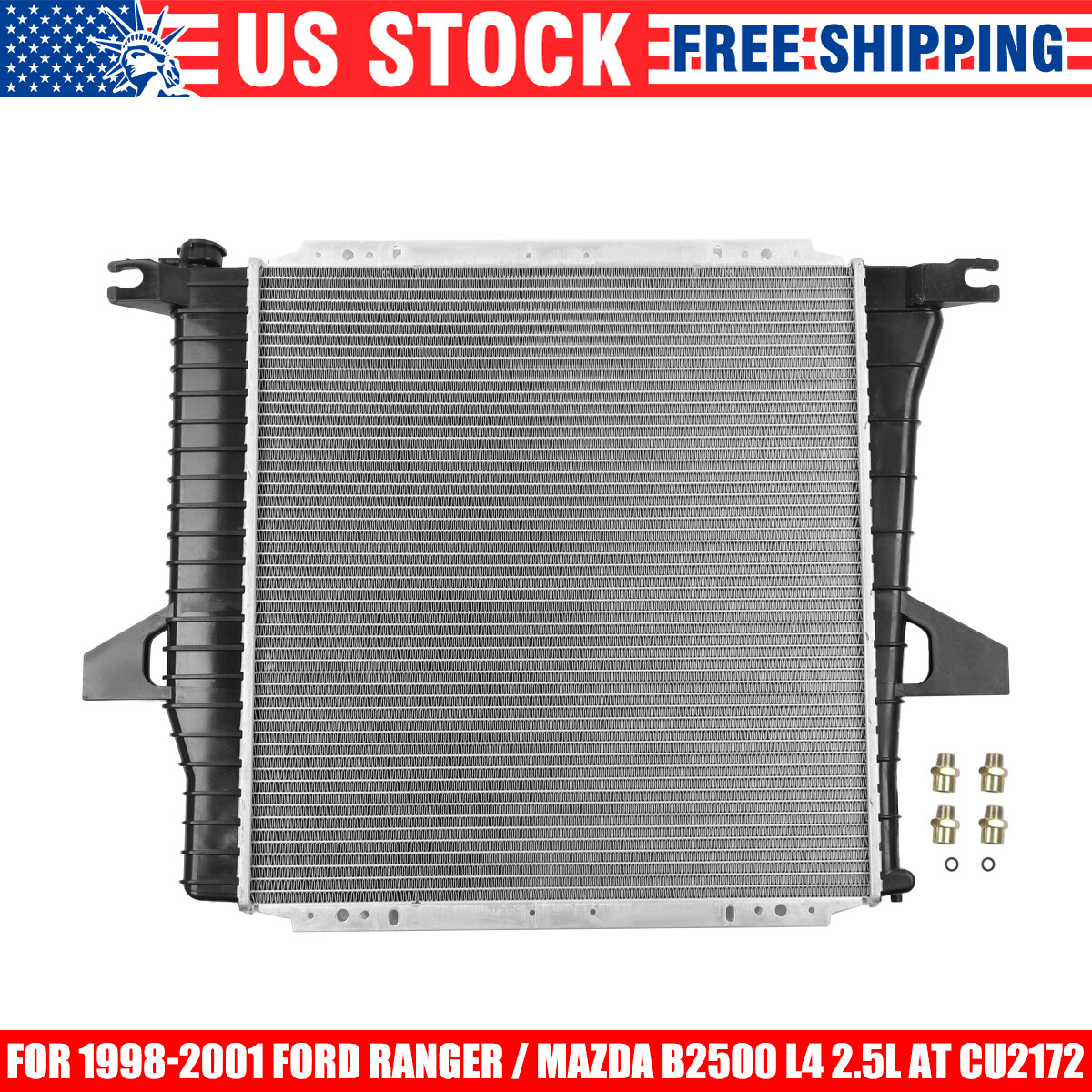 IPad 15 Aluminum Radiator For 1998 1999 2000 2001 Ford Ranger Mazda ...