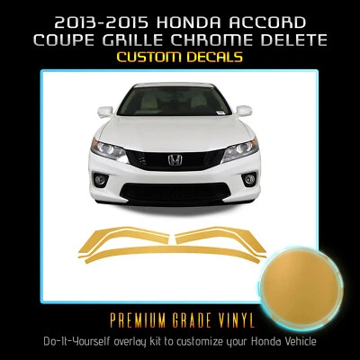 Kit de eliminación de parrilla delantera cromada para Honda Accord 2013-2015 cupé 2 puertas - mate plano Foto 1 de 4