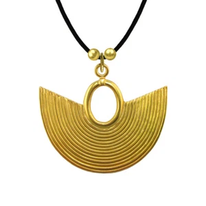 24k GP Pre-Columbian Sinu Striped Nose Ring Pendant Necklace| Across The Puddle - Picture 1 of 3