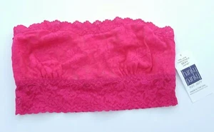 Hanky Panky Signature Lace Lined Bandeau Bra 487102- Pink - Small *NEW* - Picture 1 of 4