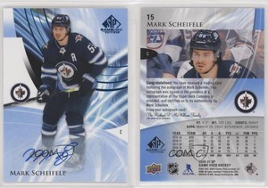 2020-21 Upper Deck SP Game Used Blue Auto Mark Scheifele #15 Auto
