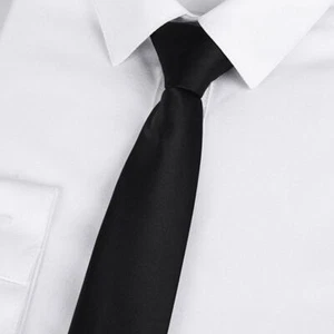 3X Black Color Clip On Tie Security Tie Doorman Steward Matte Funera D3P7 - Picture 1 of 8