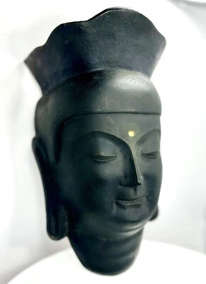 Japanese Traditional Mask, Cast Iron Image of Miroku Bosatsu, Buddha - Image 1 of 4