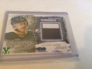 15-16 2015-16 LEAF FINAL VAULT 1 OF 1 12-13 FOREVER RIVALS BRIAN LEETCH JERSEY