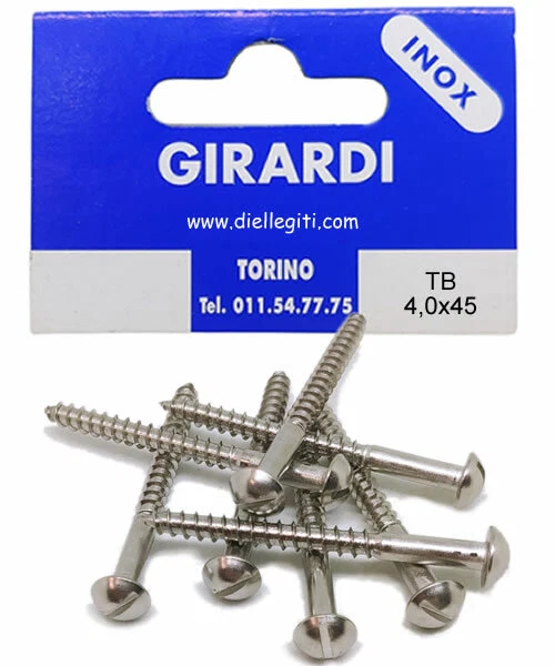 VITE A LEGNO IN ACCIAIO INOX A2 TESTA BOMBATA A TAGLIO DIN 96 mm4,0x45 - Immagine 1 di 1