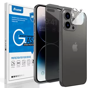Protector de pantalla de vidrio templado privacidad antiespía para cámara para iPhone 14 13 Pro Max - Imagen 1 de 51