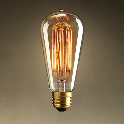 Halogen Bulb 40W E27 220~240V ST64 Yellow Lights Screw Holder Globe Lamp Fixture - Image 1 of 4