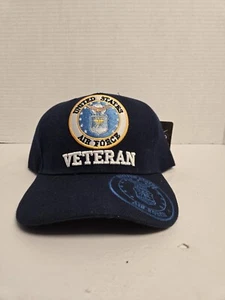 Veterano de la Fuerza Aérea de los Estados Unidos cosido guerreros de los Estados Unidos azul velco sombrero trasero nuevo con etiquetas *leer - Imagen 1 de 7