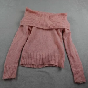 Brylane Sweater Womens 10 Pink Mohair Wool Off The Shoulder France Pullover - Bild 1 von 20