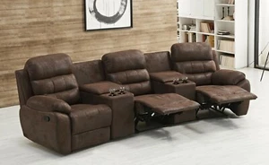 3-Sitzer Heimkinosofa Mikrofaser, Cupholder & Relaxfunktion, 5131-Cup-3-VF03 - Bild 1 von 4
