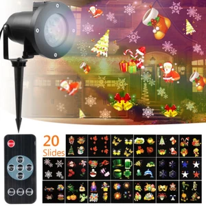 20 Pattern Outdoor Christmas Projector Laser Light Snow Landscape Garden Lamp US - Picture 1 of 12